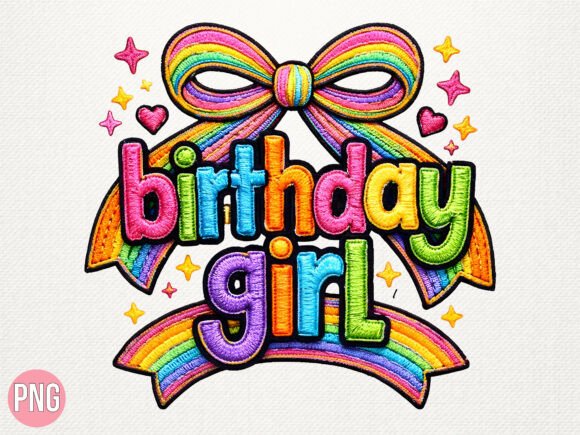 Birthday Girl Rainbow Bow Embroidery Review