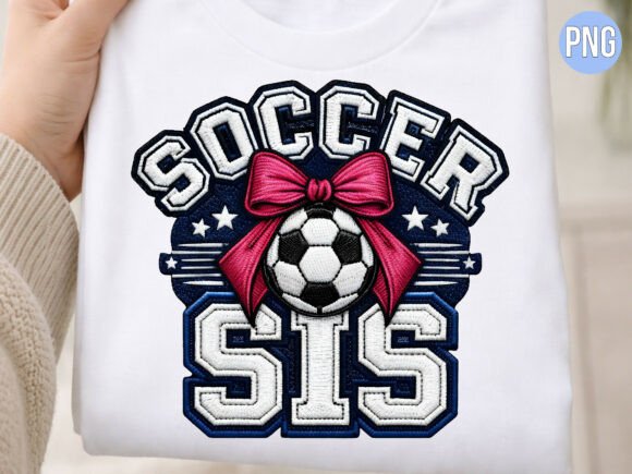 Cute Faux Embroidery Soccer Sis PNG Review for Boutique Apparel