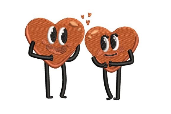 Cute Hearts Couple Embroidery: A Charming Touch for Personalized Gifts