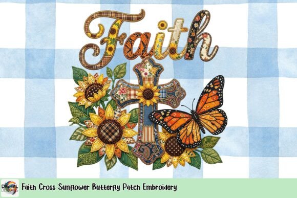 Faith Cross Sunflower Butterfly Patch Embroidery Review