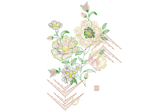 Floral Bouquet Embroidery Design for Small Business Branding