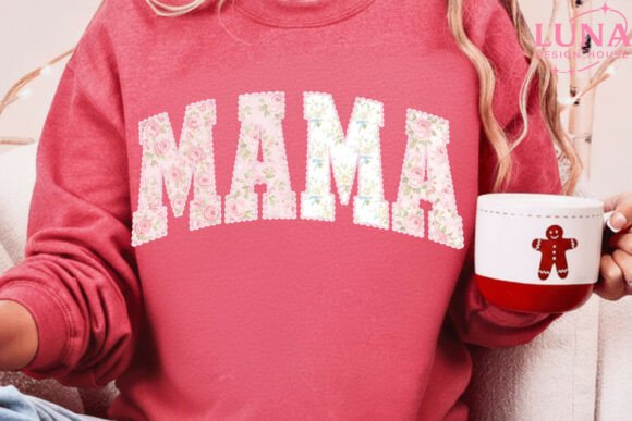 Floral Mama Faux Embroidery PNG Design Review for Boutique Sweatshirt Projects