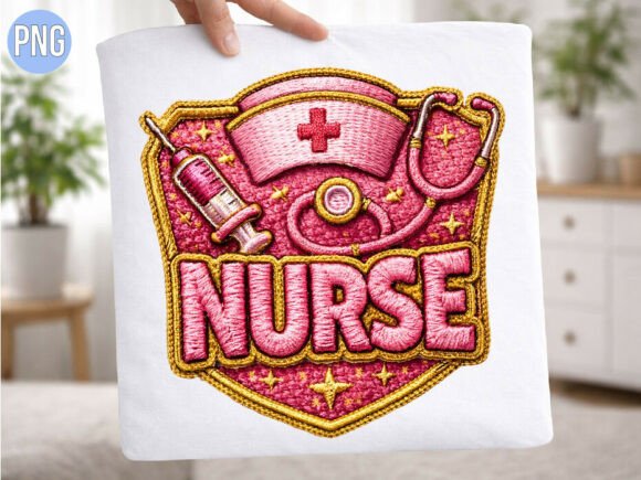 h1Pink Nurse Patch Embroidery T-shirt PNG Review for Craft Markets/h1