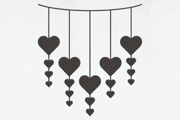 Hanging Hearts Silhouette Embroidery: A Minimalist Design for Real-World Projects