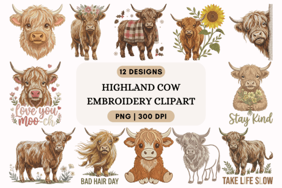 Highland Cow Embroidery Clipart: A Seller’s Review