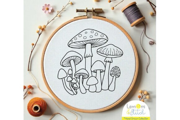 Many Mushrooms - Hand Embroidery Design Review
