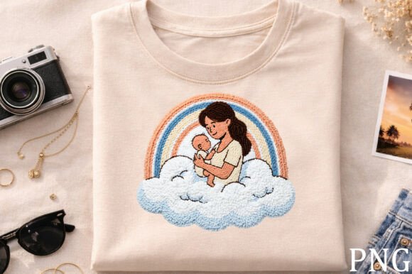 Mother Baby Rainbow Embroidery PNG Review
