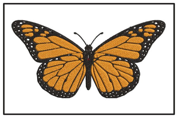 Realistic Monarch Butterfly Embroidery