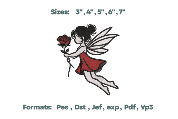 Valentine Rose Fairy Magic Embroidery